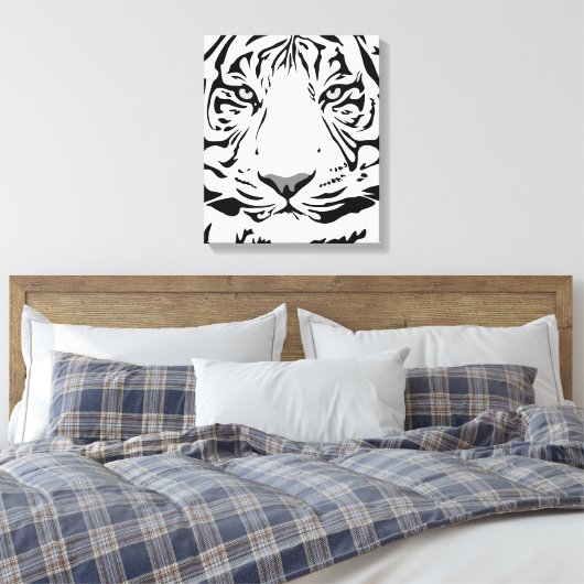 Witte tijger canvas afdruk (Insitu (Slaapkamer))