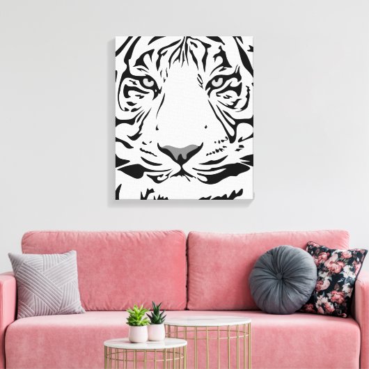 Witte tijger canvas afdruk (Insitu (Woonkamer))