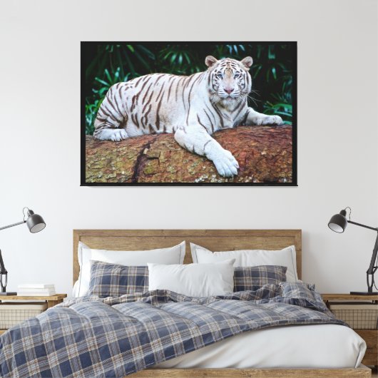 Witte tijger canvas afdruk (Insitu (Slaapkamer))