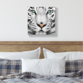 Witte tijger canvas afdruk (Insitu (Slaapkamer))