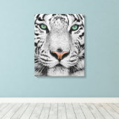 Witte tijger canvas afdruk (Insitu (Houten vloer))
