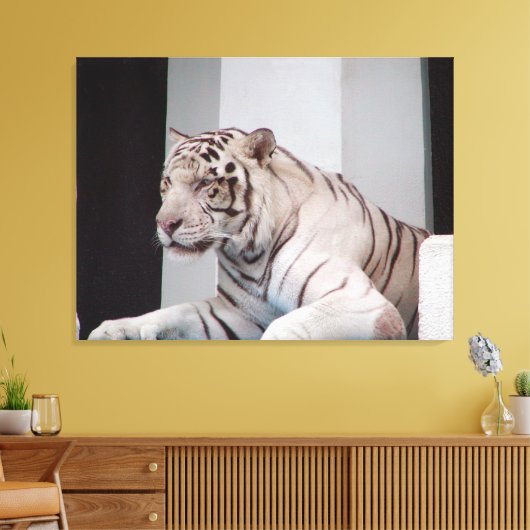 Witte tijger canvas afdruk (Insitu (Woonkamer))