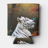 Witte tijger die liefdevolle momenten, Koelbox Blikjeskoeler (Voorkant)