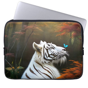 Witte tijger die liefdevolle momenten, laptophoes laptop sleeve