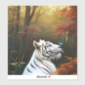 Witte tijger die liefdevolle momenten, sticker (Vel)