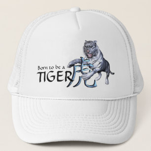 Witte tijger en Chinees symbool Trucker Pet