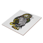 witte tijger en groene draak tegeltje (Zijkant)