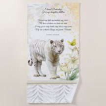 Witte Tijger en Lilies Devotiedoek
