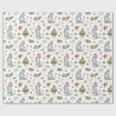 Witte tijger en winterluiers cadeaupapier (Vlak)