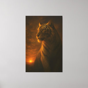 Witte Tijger Fantasie Kunst – Mystieke Jungle Lich Canvas Afdruk