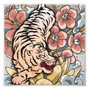 Witte tijger foto afdruk