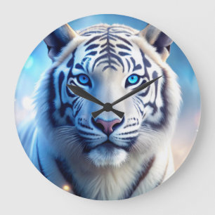 Witte tijger grote klok
