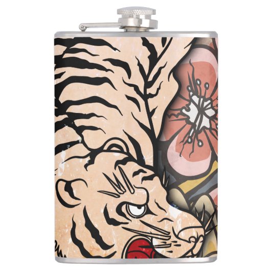 Witte tijger heupfles (Voorkant)