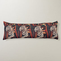Witte Tijger Kerst Kunst – Harp en Holiday Glow