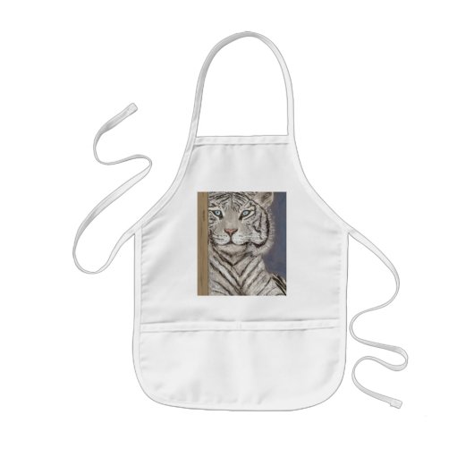 Witte tijger kinder schort (Voorkant)
