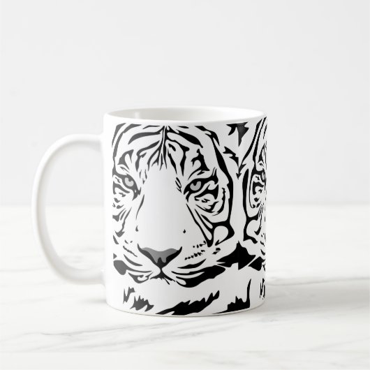 Witte tijger koffie mok (Links)