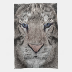 Witte Tijger Kop Wilde Dieren Esthetiek Theedoek