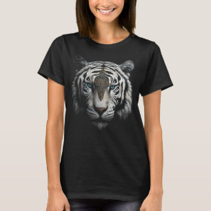 Witte Tijger Kunstwerk Dier Motief Tijger T-shirt