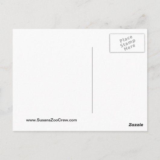 Witte tijger met blauw oogmerk in het begin briefkaart (Achterkant)