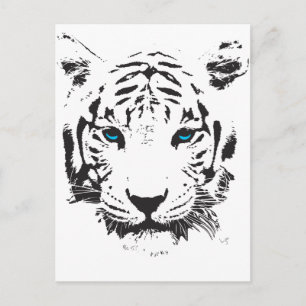 Witte tijger met blauwe ogen briefkaart