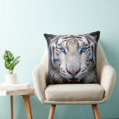 Witte Tijger met Blauwe Ogen Kussen (Stoel)
