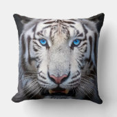 Witte Tijger met Blauwe Ogen Kussen (Voorkant)