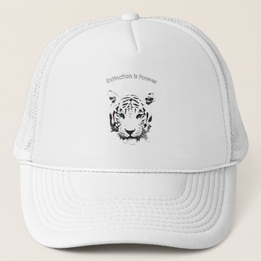 Witte tijger met blauwe ogen trucker pet (Voorkant)