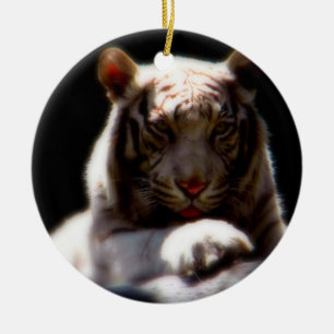 Witte Tijger Mirage Keramisch Ornament