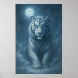 Witte Tijger – Mystieke Fantasie Portret – ManJian Poster