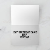 WITTE TIJGER NAP, EET CAKE, VERJAARDAG KAART (Binnen)