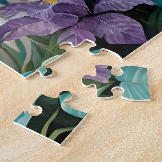 Witte Tijger Oerwoud Flora Legpuzzel (Zijkant)