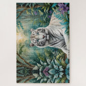 Witte Tijger Oerwoud Flora Legpuzzel (Verticaal)