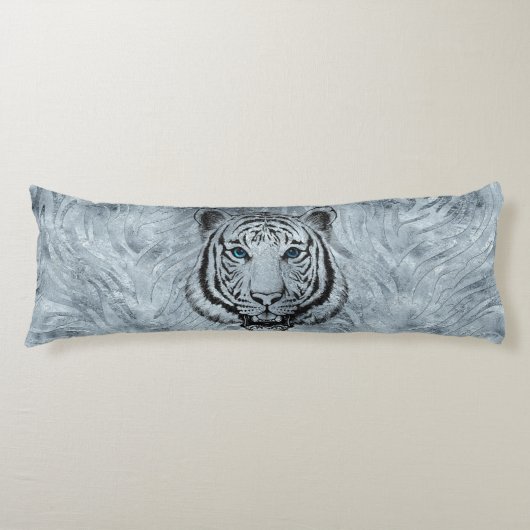 Witte tijger op voorzijde van glas lichaamskussen (Voorkant)