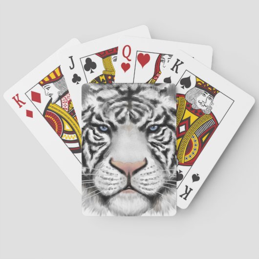 Witte tijger pokerkaarten (Achterkant)