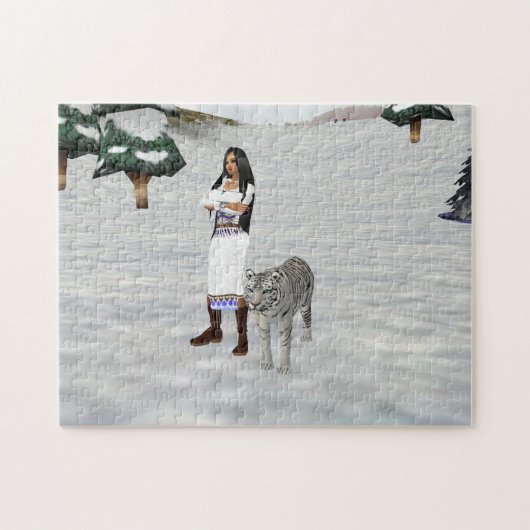 Witte tijger puzzel legpuzzel (Horizontaal)