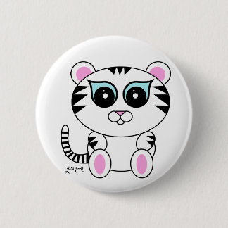 Witte Tijger Ronde Button 5,7 Cm