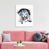 Witte tijger springen uit!!!! canvas afdruk (Insitu (Woonkamer))