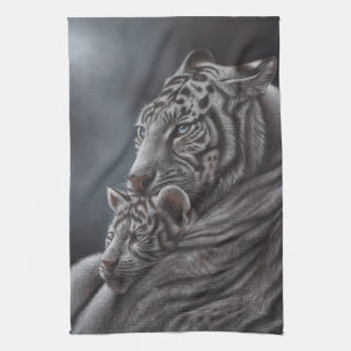 Witte tijger theedoek