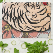 Witte tijger theedoek (Gevouwen)