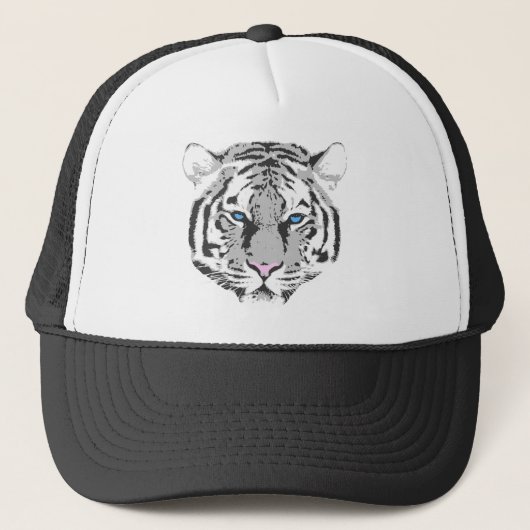 Witte tijger trucker pet (Voorkant)