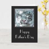 Witte tijger Vaderdag Kaart (Gele Bloem)