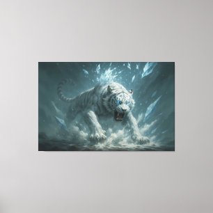 Witte Tijger van de Vorst – Keizer van het Bevrore Canvas Afdruk