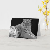 Witte tijger Verjaardag Wenskaart Kaart (Gele Bloem)