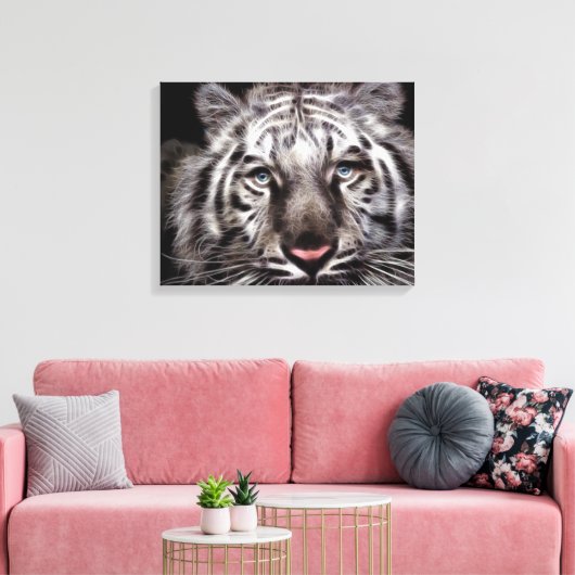 Witte tijger verpakt canvas (Insitu (Woonkamer))