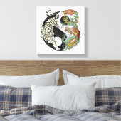 Witte tijger versus groene draak in de yin yang c canvas afdruk (Insitu (Slaapkamer))