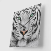 Witte tijger vierkante klok (Hoek)