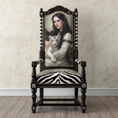 Witte Tijger Vrouw Elegante Fantasy Decoupage Tissuepapier
