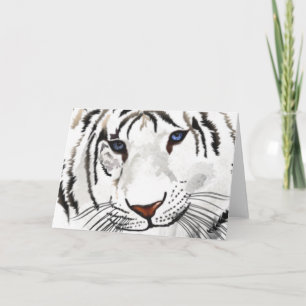 Witte Tijger Wenskaart Kaart