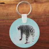 Witte tijger Wilde Dier Sleutelhanger (Voorkant)