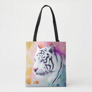 Witte Tijger Wilde Natuur Dierlijke Kleuren Kunst Draagtas